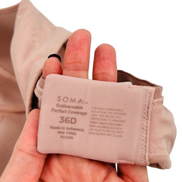Soma Embraceable Perfect Coverage adobe pink size 36D - Picture 6 of 6